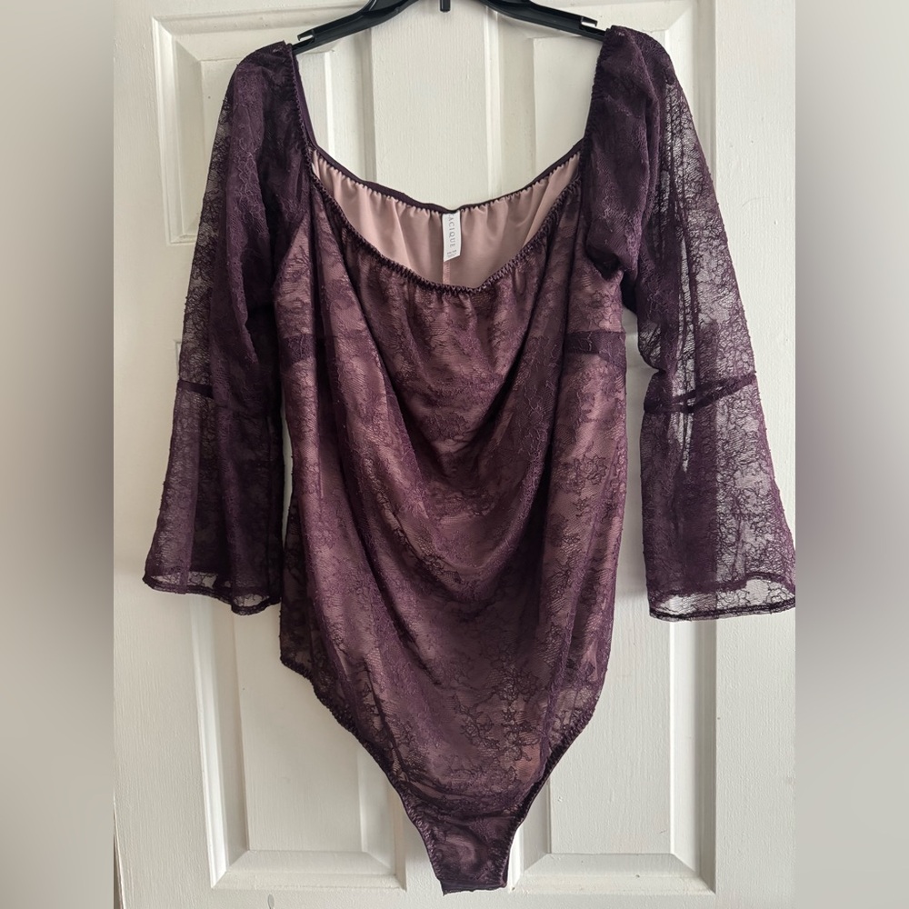 Cacique Plum Lace Top Bodysuit